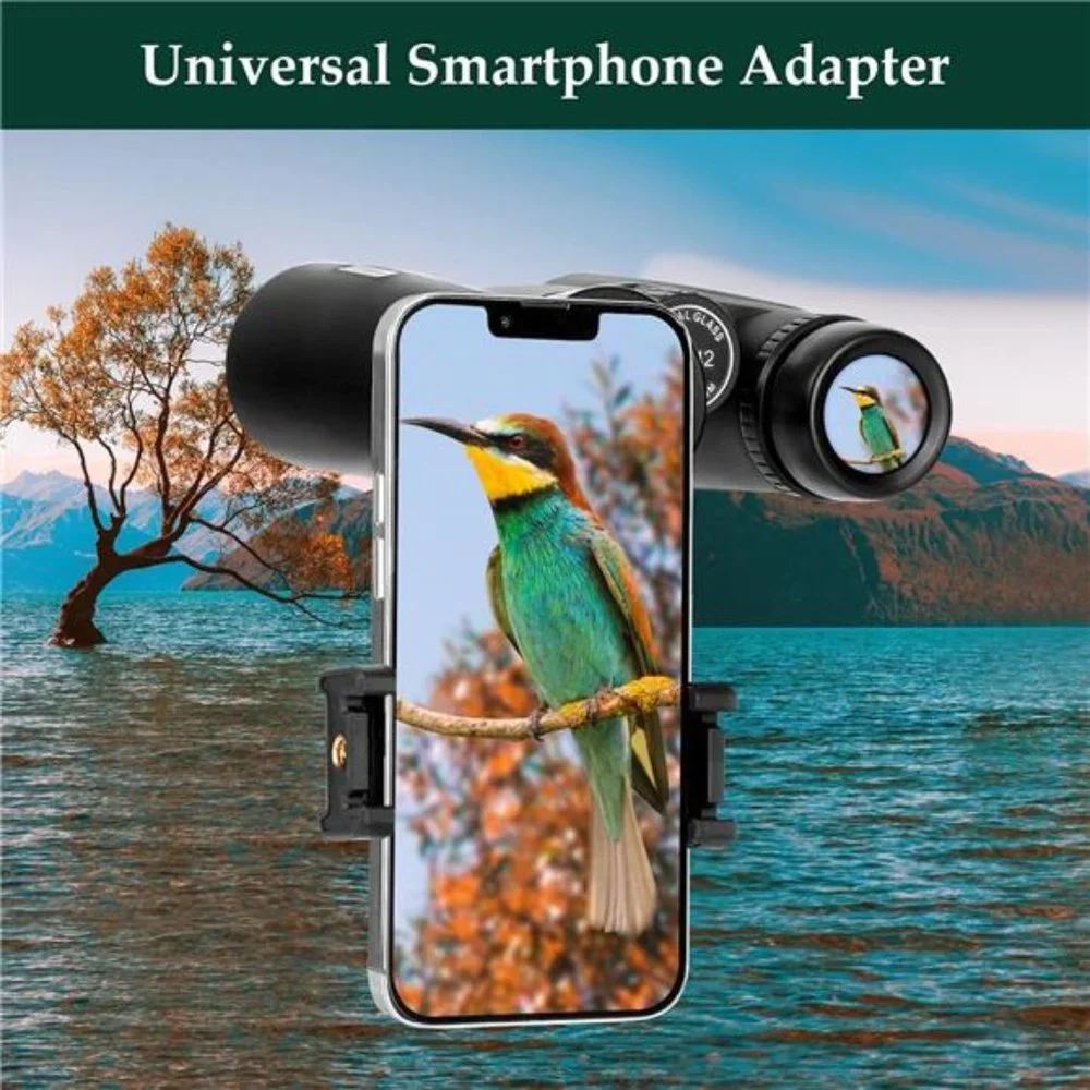High Powered 12x42 HD Binoculars with Phone Adapter, Tripod and Tripod Adapter